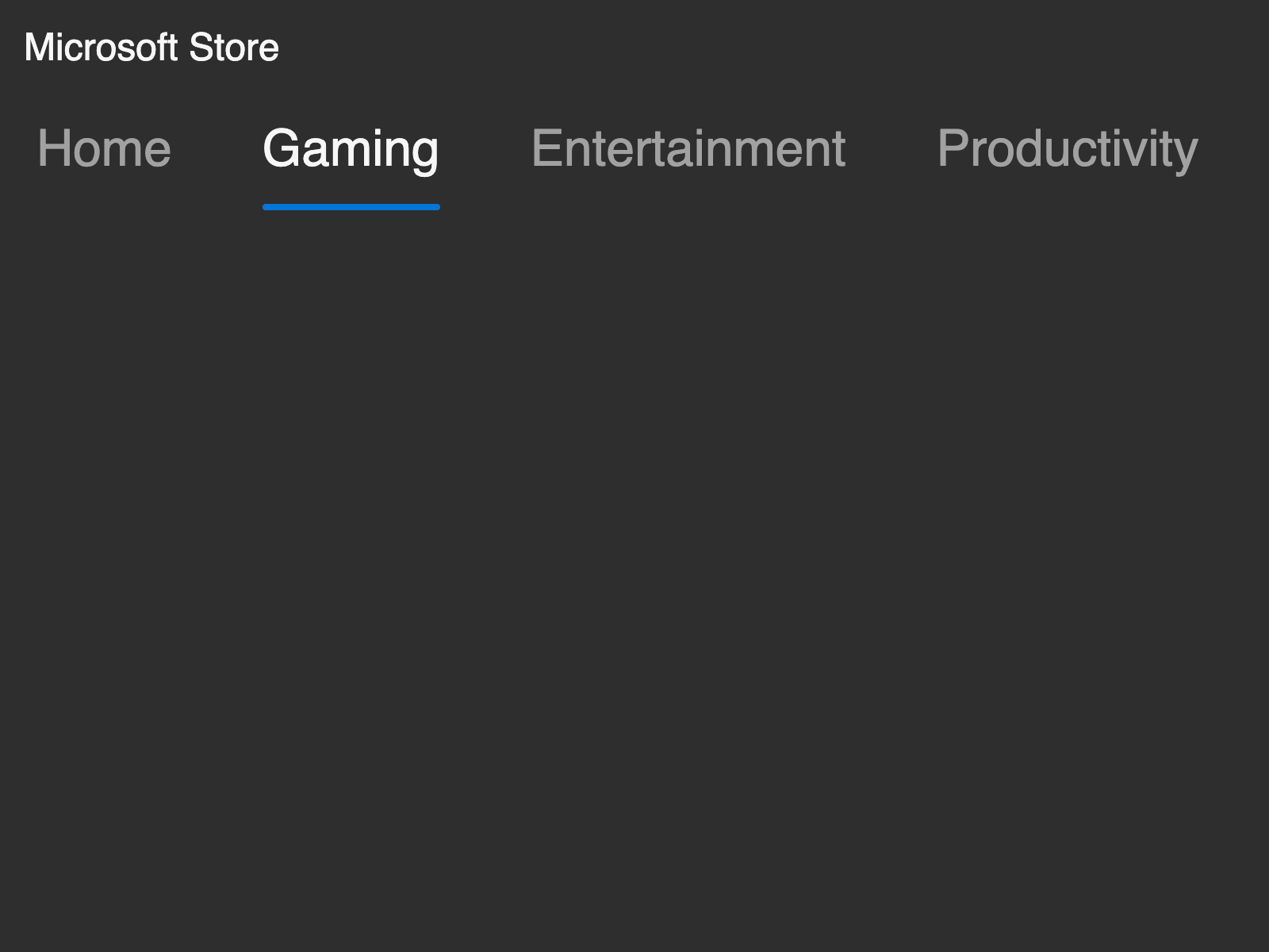 Screenshot of Microsoft Store Navigation Animation